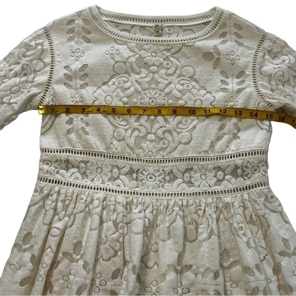 SPELL & THE GYPSY Clover Lace Mini Dress XS Gently Flared Sleeves Boho coquette - Picture 4 of 16